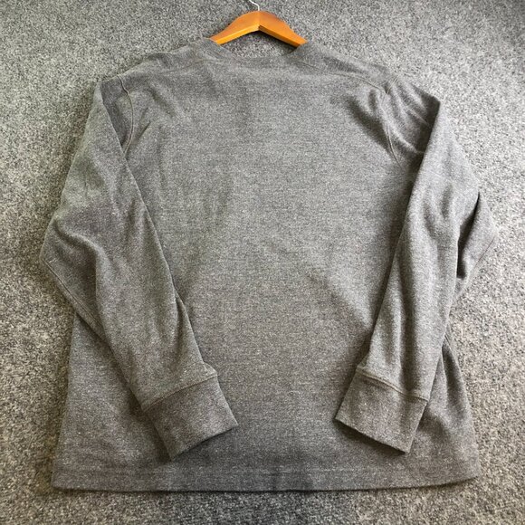 J Crew Shirt Mens Large Gray Oarsman Brushed Rib Knit Henley Long Sleeve - Picture 8 of 9